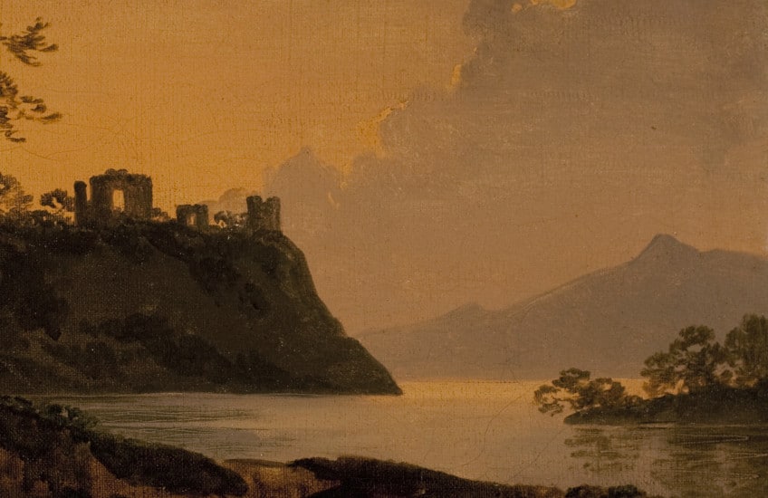 Joseph Wright of Derby, Landscape with Ruined Castle, around 1790, oil on canvas. Purchase, Alfred and Isabel Bader and the Government of Canada, 1988 (31-009)