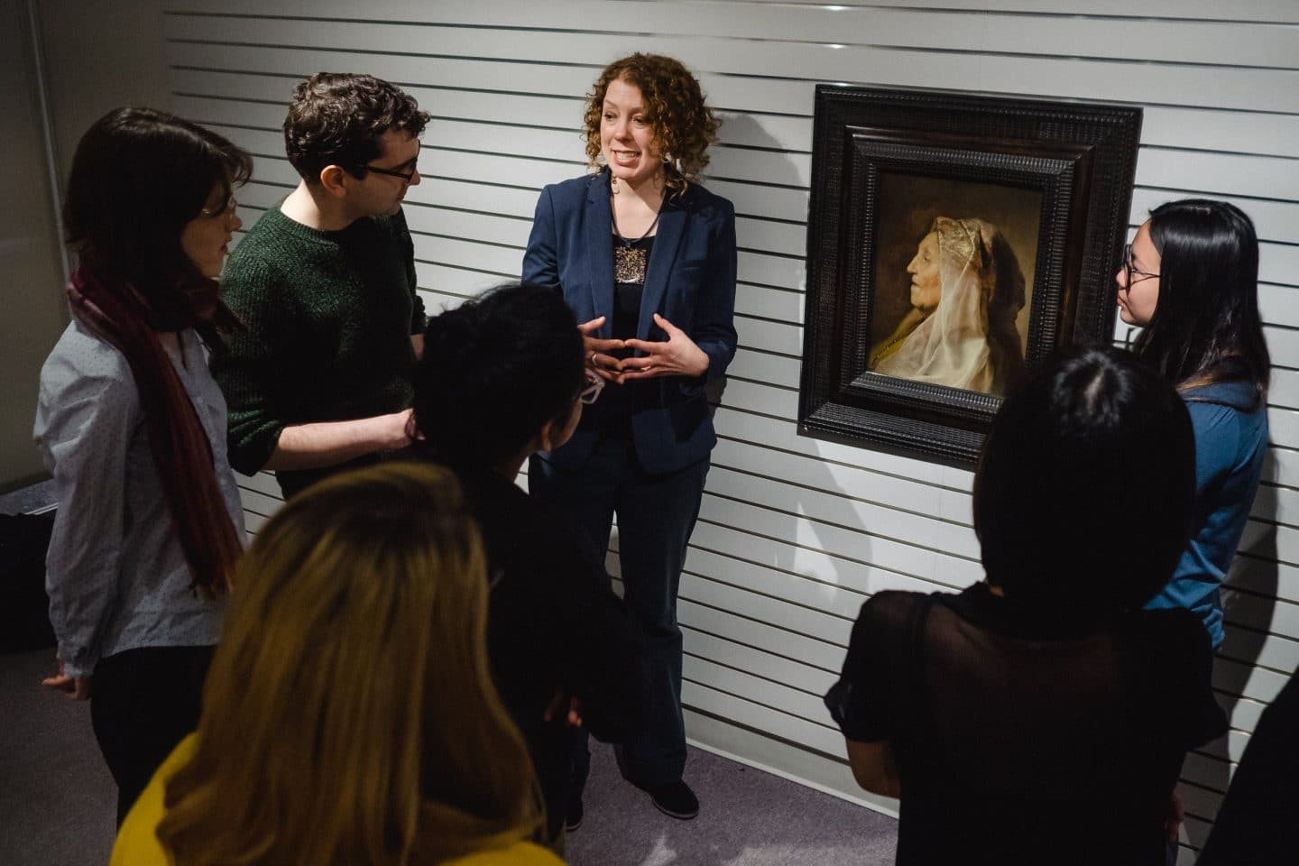 Students have the opportunity to get up close to artworks from The Bader Collection in the David McTavish Art Study Room. Photo: Tim Forbes