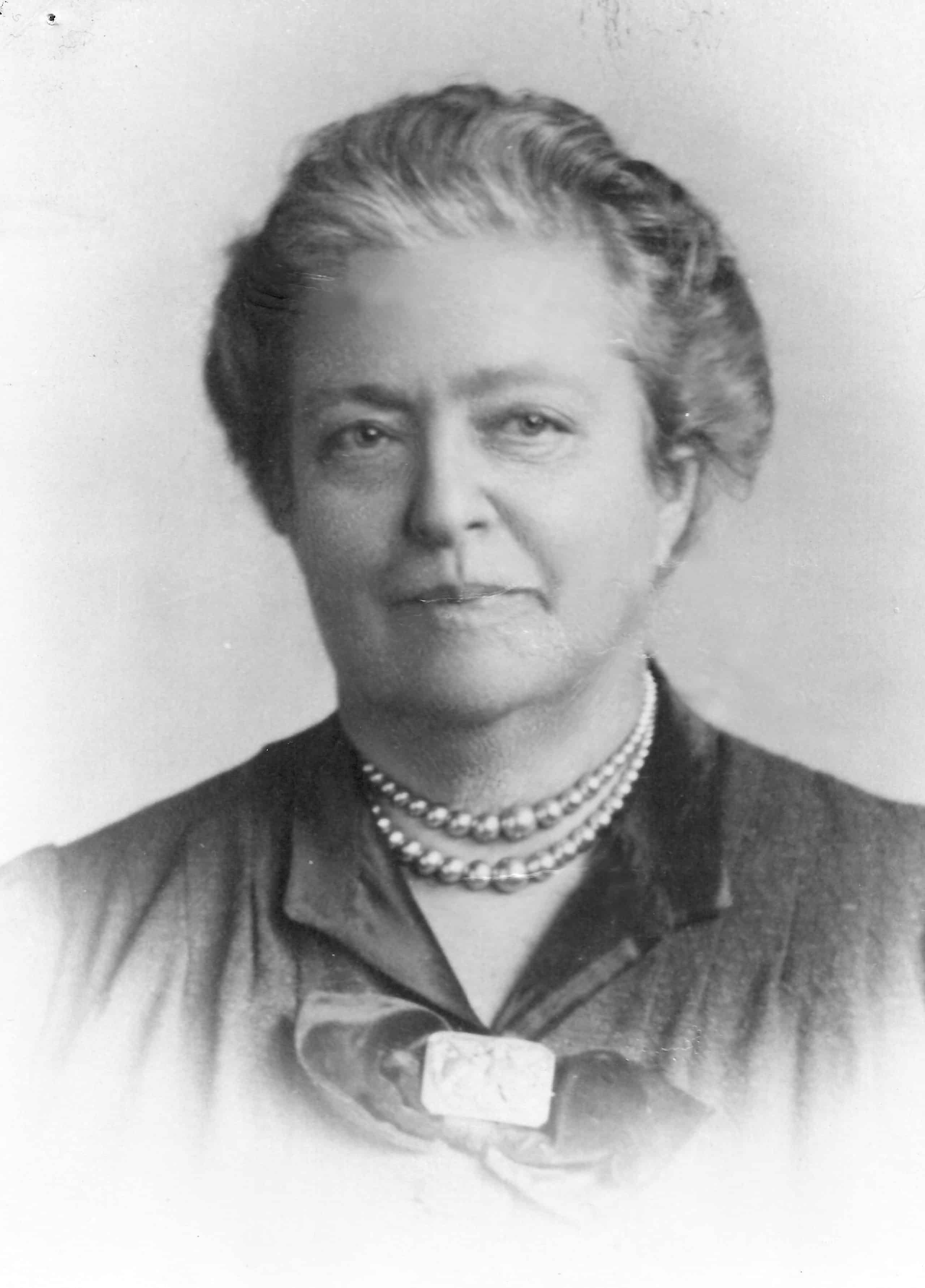 Archive photo of Agnes Etherington, with necklace