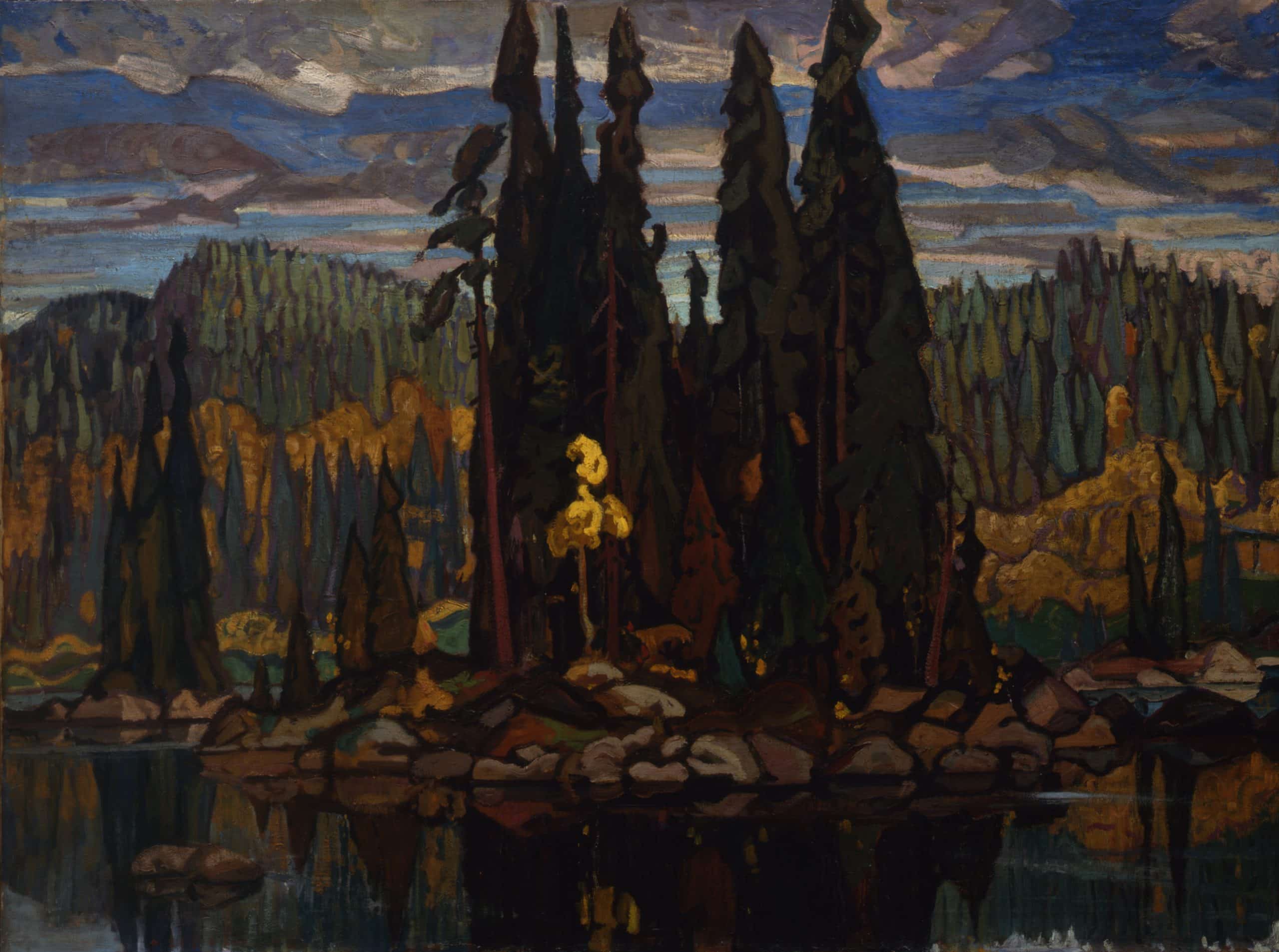 Arthur Lismer, Isles of Spruce, 1922, oil on canvas. Hart House Art Collection, University of Toronto. Purchased by the Hart House Art Committee, 1927/28. Photo: Toni Hafkenscheid