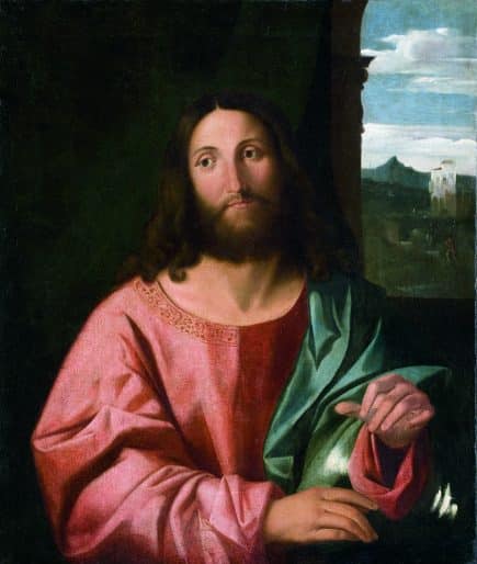 Girolamo da Santracroce, Salvator Mundi, after 1556, oil on canvas. Gift of Dr. and Mrs. Alfred Bader, 1967 (10-011)
