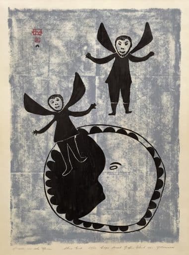 Natsivaar, Angels in the Moon, 1960, stonecut on paper. Purchase, George Taylor Richardson Memorial Fund, 1961 (04-001)