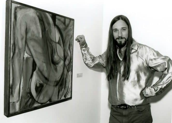 Rob Baker of The Tragically Hip at the opening of The Hip Collects, 1997
