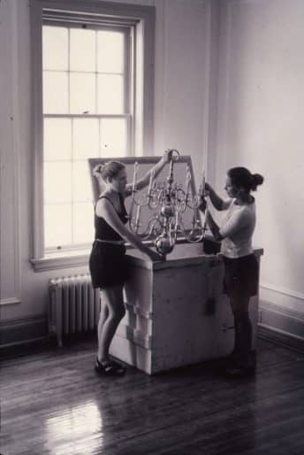 Volunteers helping to pack final items in Etherington House, 1998