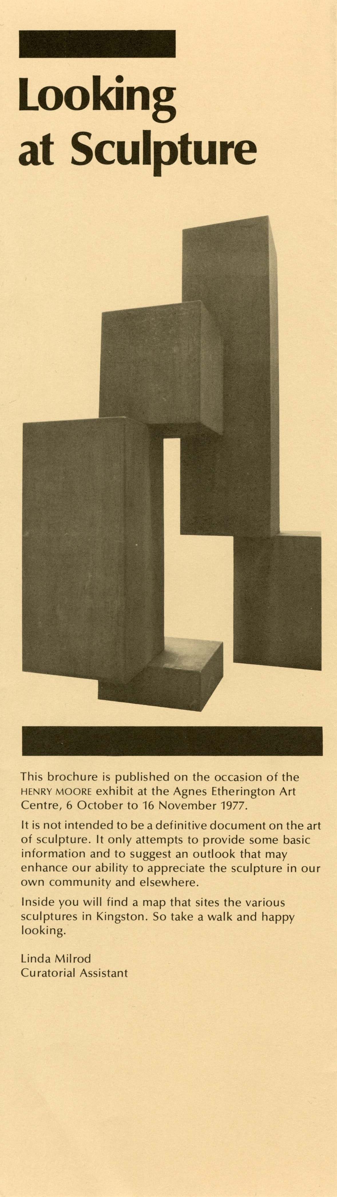 Brochure, Looking at Sculpture, 1977