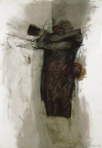 Betty Goodwin, Figure with Megaphone, 1988, ink and pastel on Geofilm. Purchase, Gallery Association and Canada Council, 1989 (32-014). Photo: Amanda Gray