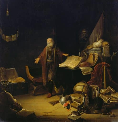 Jacob van Spreeuwen, Allegory of Vanitas, around 1645, oil on canvas. Gift of Alfred and Isabel Bader, 1991 (34-020.08). Exhibited in Wisdom, Knowledge and Magic, 1996