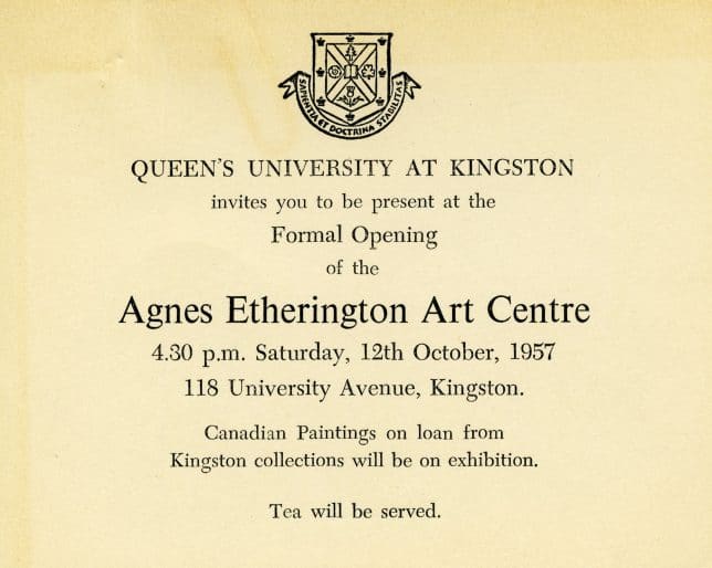 Invitation, official opening, 1957