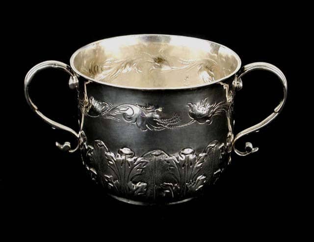 Unknown British maker, Cup, 1685, silver. Gift of Dr. Stuart W. Houston in commemoration of Centennial, 1967 (S67-003)