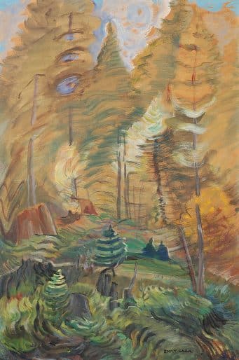 Emily Carr, Young and Old Trees, 1935, oil on paper. Gift of Dr. Max Stern in honour of Frances K. Smith, Curator Emeritus, 1983 (26-026)