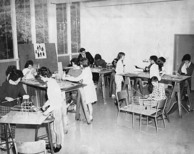 Saturday morning teen art class in the Studio, 1962