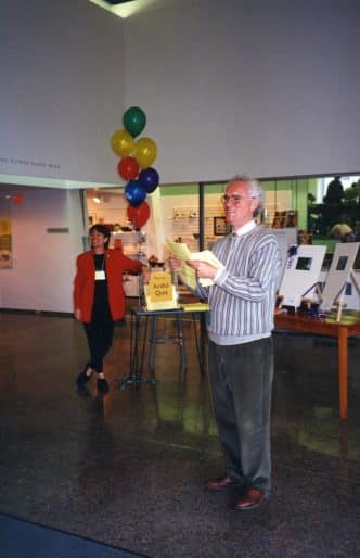 Pat Sullivan, Public Programs Officer, and David McTavish, Director, at Open House, 2000