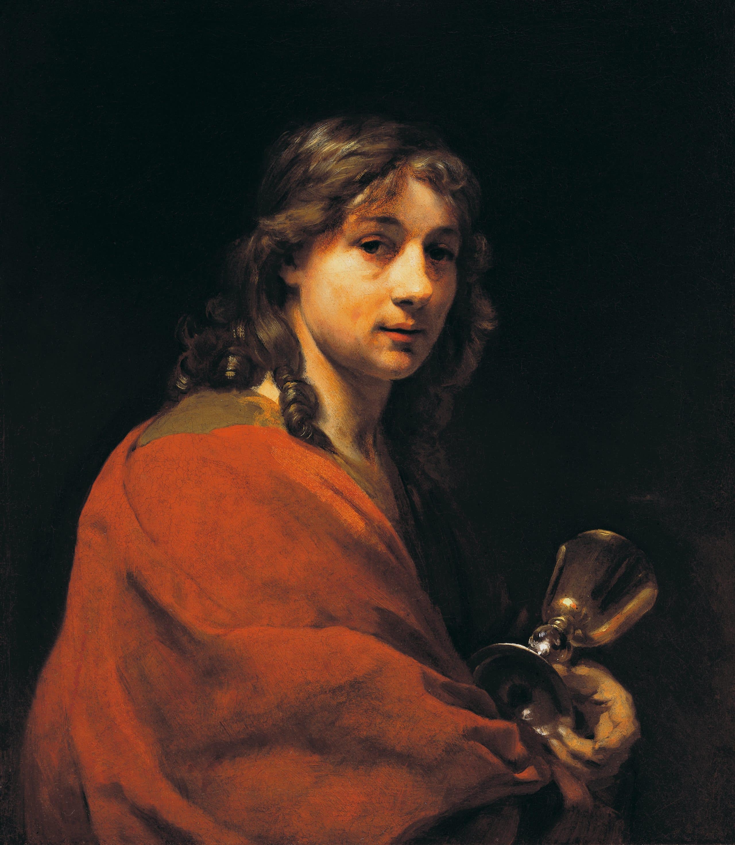 Willem Drost, Self-Portrait as St. John the Evangelist, around 1655, oil on canvas. Gift of Alfred and Isabel Bader, 2013 (56-003.13)