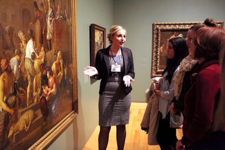 Kirsten Christopherson, graduate student, presenting in the exhibition Rembrandt’s Circle: Making History, curated by Stephanie Dickey, Bader Chair in Northern Baroque Art, with her Topics in Northern Renaissance and Baroque Art class, 2014
