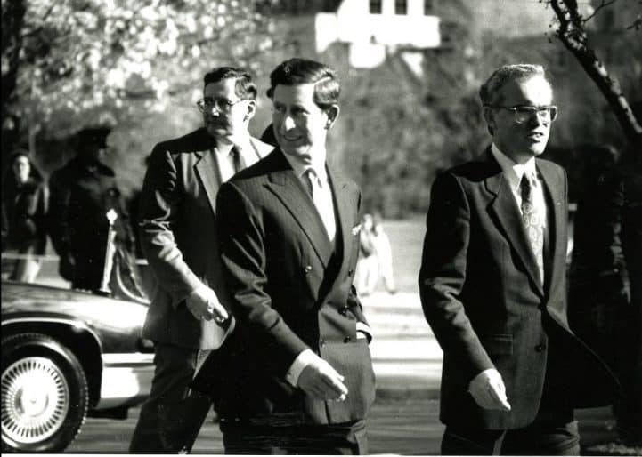 His Royal Highness Prince Charles with David McTavish, Director, 1991