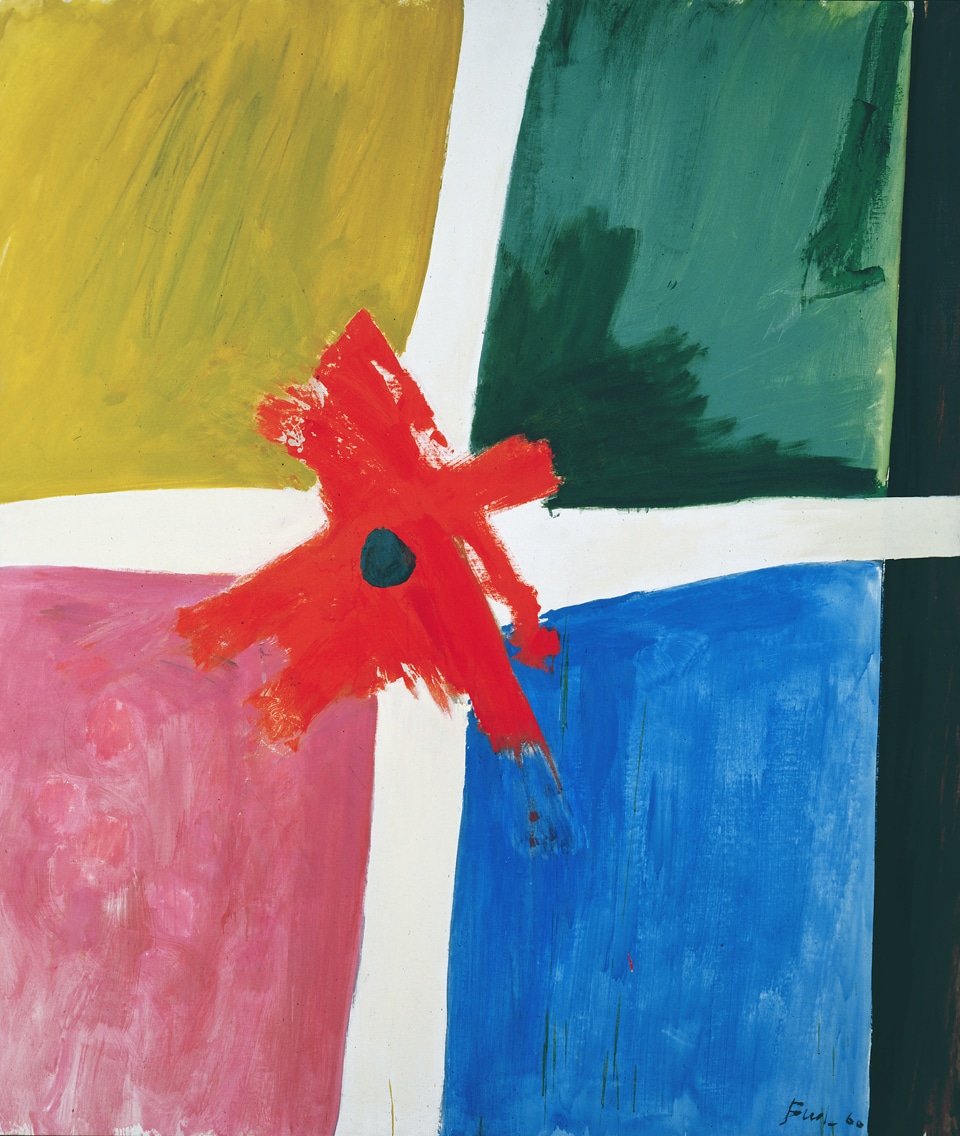 Jack Bush, Spot on Red, 1960, oil on canvas. Gift of Ayala and Samuel Zacks 1962 (05-025)
