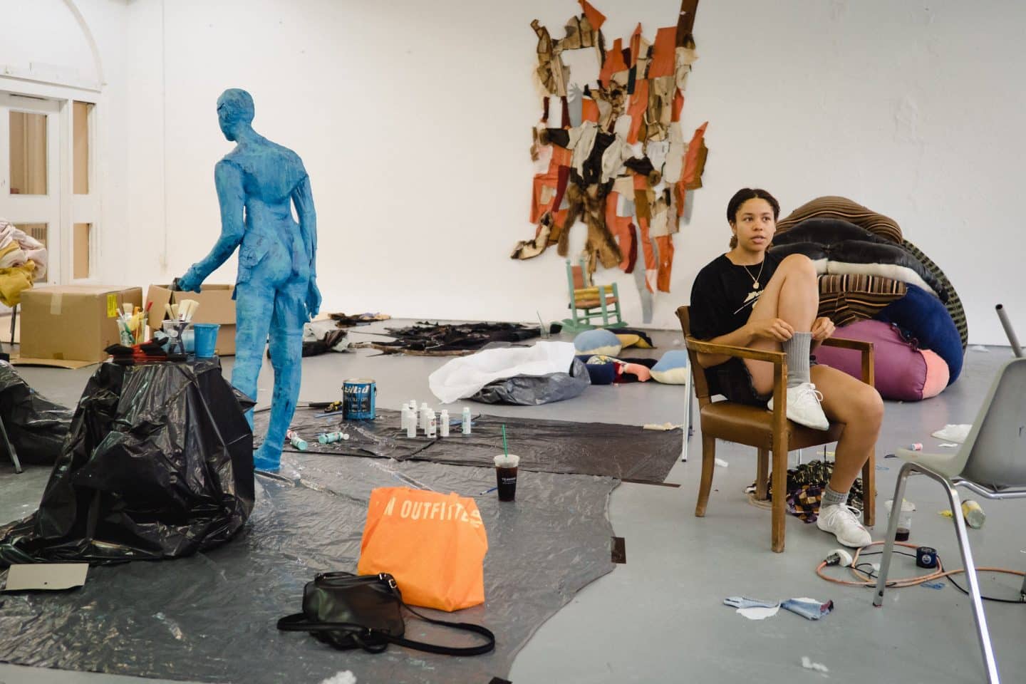 Tau Lewis in her Ontario Hall studio. Photo: Tim Forbes