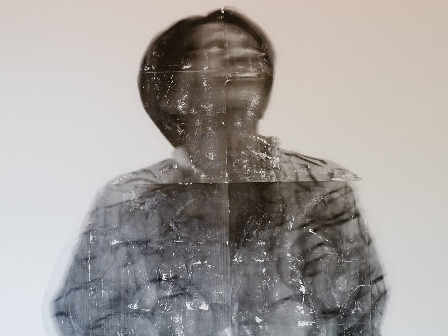 Sandra Brewster, Blur, 2019, gel transfer medium on paper, collection of the artist
