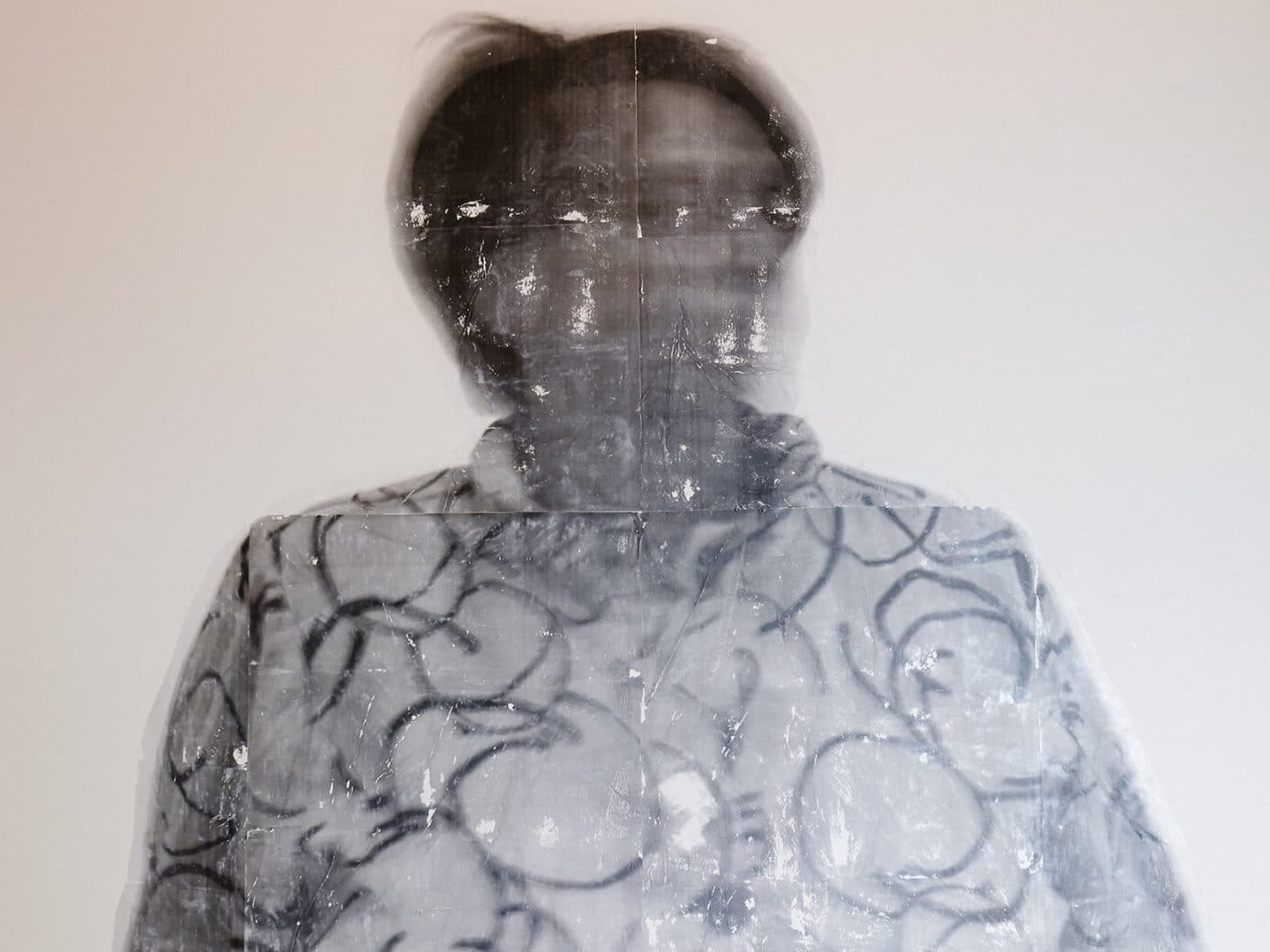 Sandra Brewster, Blur, 2019, gel transfer medium on paper, collection of the artist