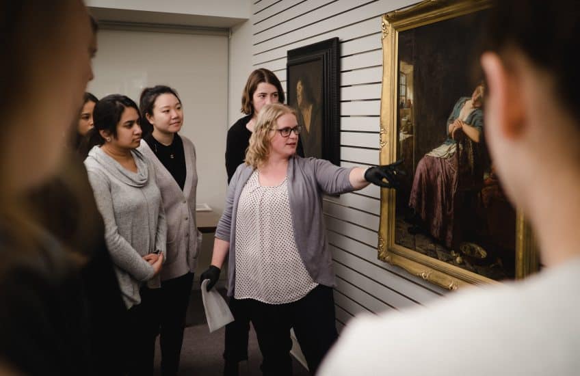 First-year medical students take part in the pilot program Art of Observation with Associate Curator, Academic Outreach Heather Parker.
