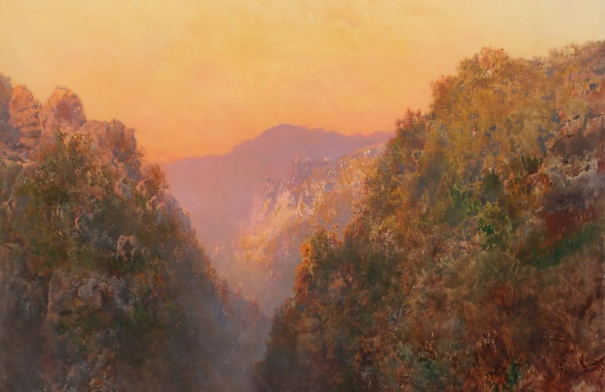 Otto Reinhold Jacobi, Sunrise, 1877, oil on canvas. Purchase, Chancellor Richardson Memorial Fund. On view in the exhibition Nocturne. Photo: Bernard Clark