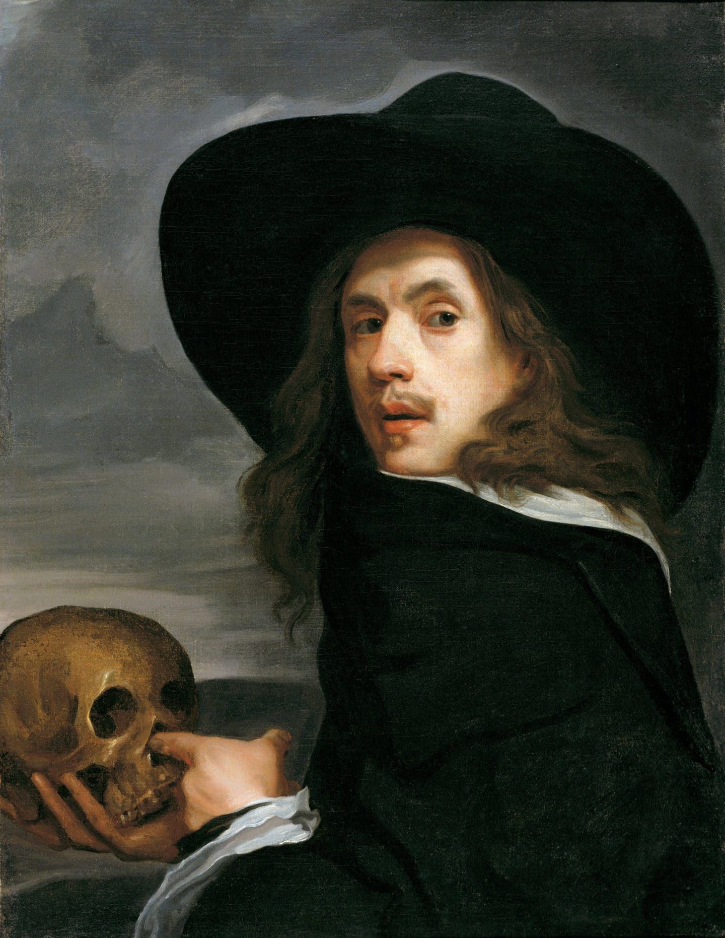 Michael Sweerts, Self-portrait with Skull, around 1661, oil on canvas. Gift of Alfred and Isabel Bader, 2004