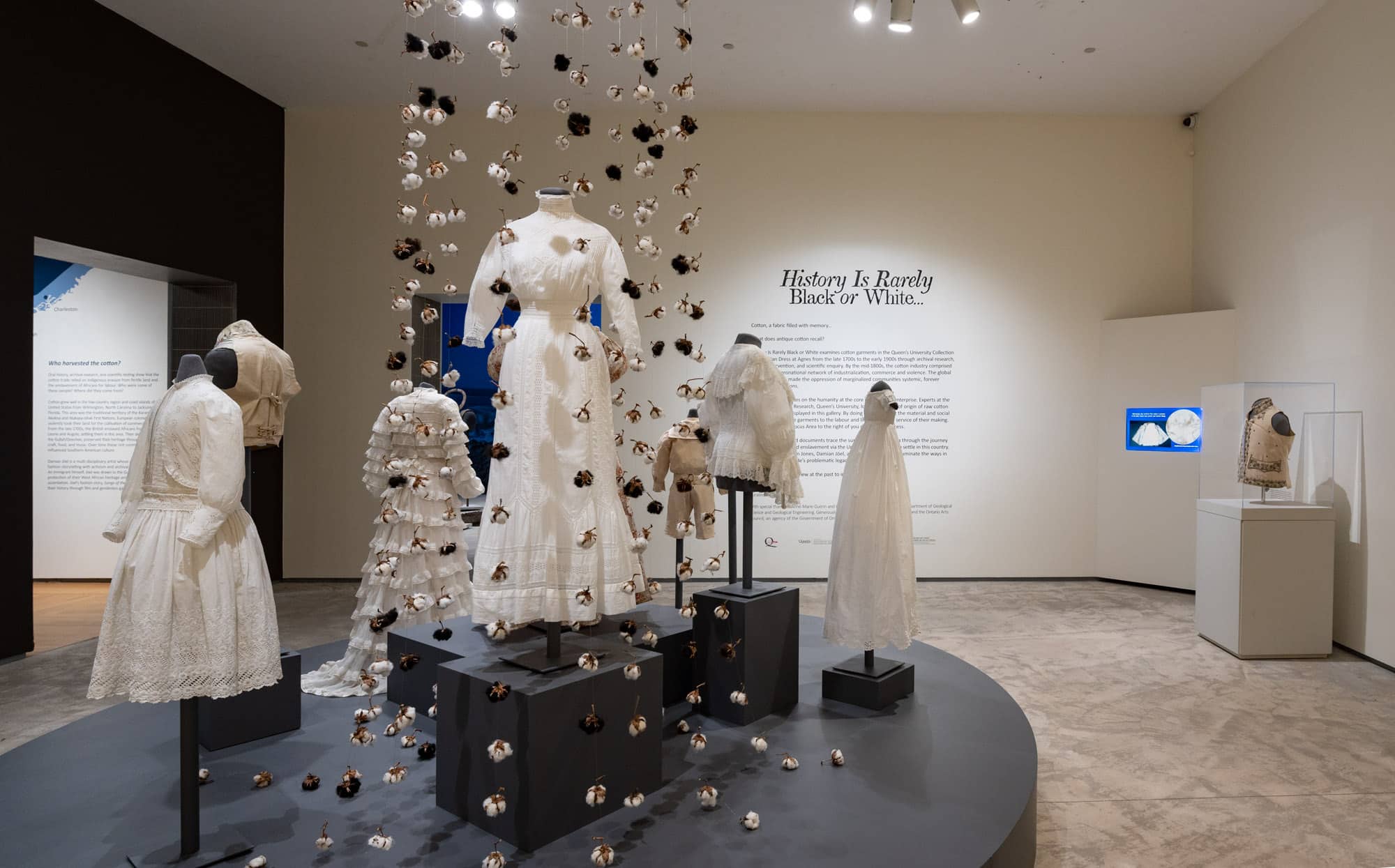 Installation view of History Is Rarely Black or White.