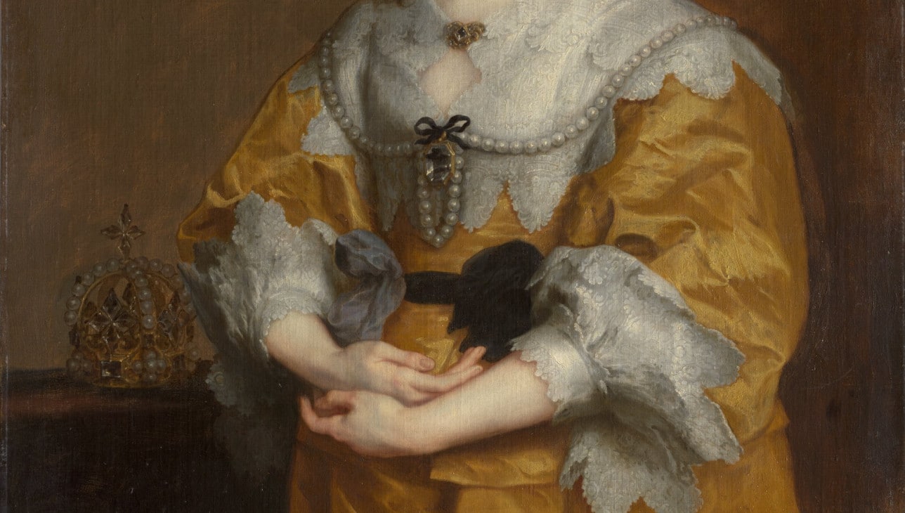 Anthony van Dyck, Queen Henrietta Maria (detail), 1636, oil on canvas. The Metropolitan Museum of Art. Bequest of Mrs Charles Wrightsman in honor of Annette de la Renta, 2019