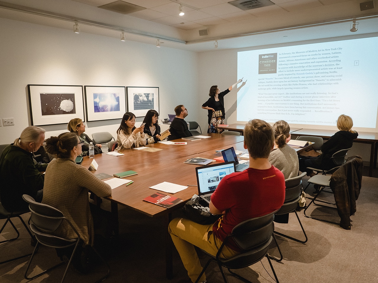 A Screen Cultures and Curatorial Studies seminar at Agnes. Photo: Tim Forbes