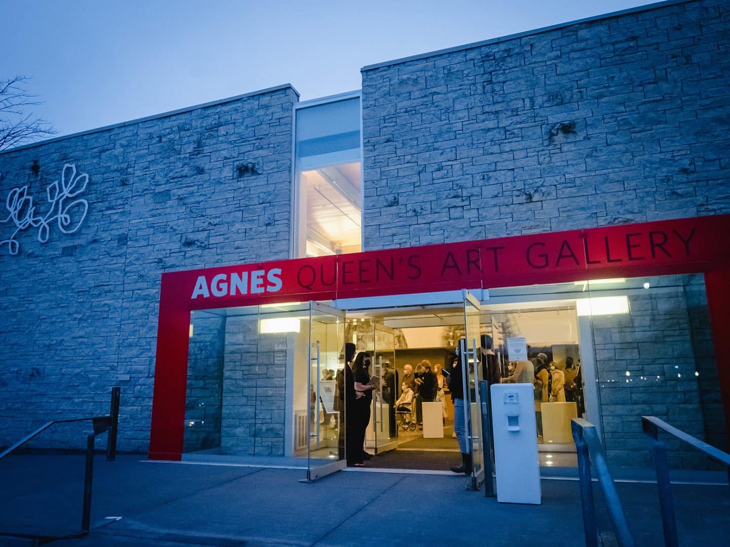 Agnes's front facade at night.