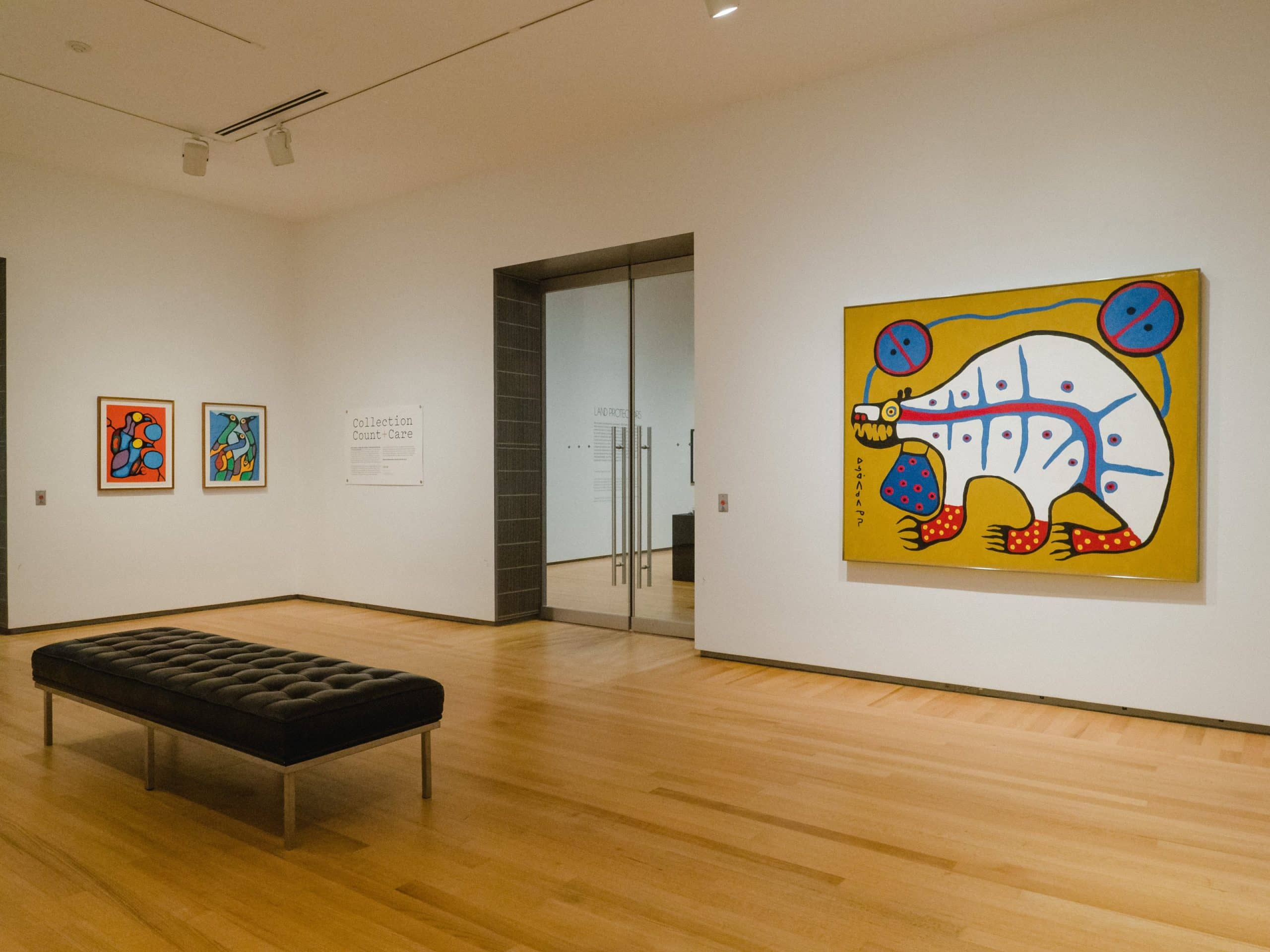 Installation view of Collection Count + Care with Norval Morrisseau.