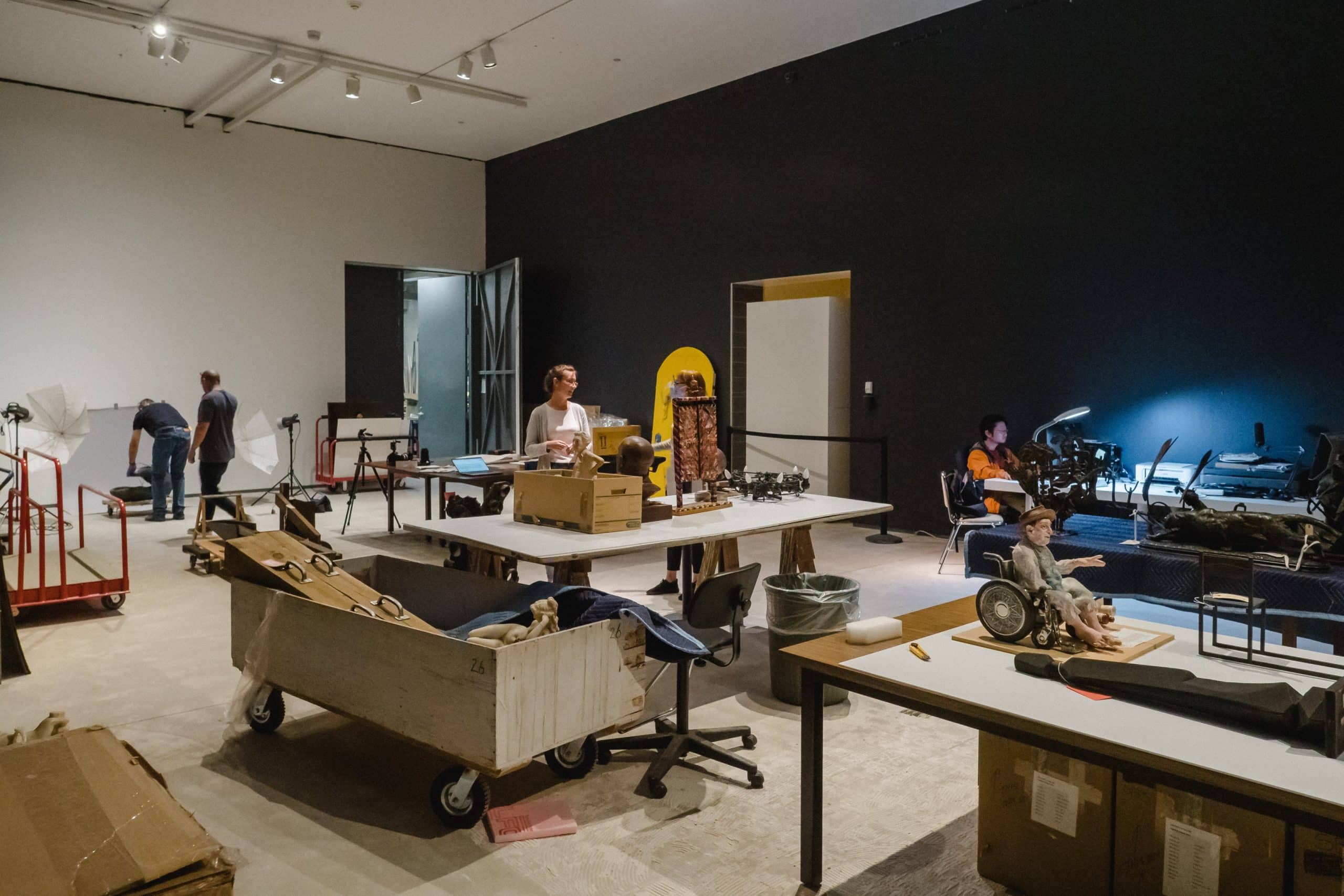Digitizing the collection in the Contemporary Feature Gallery. Photo: Tim Forbes