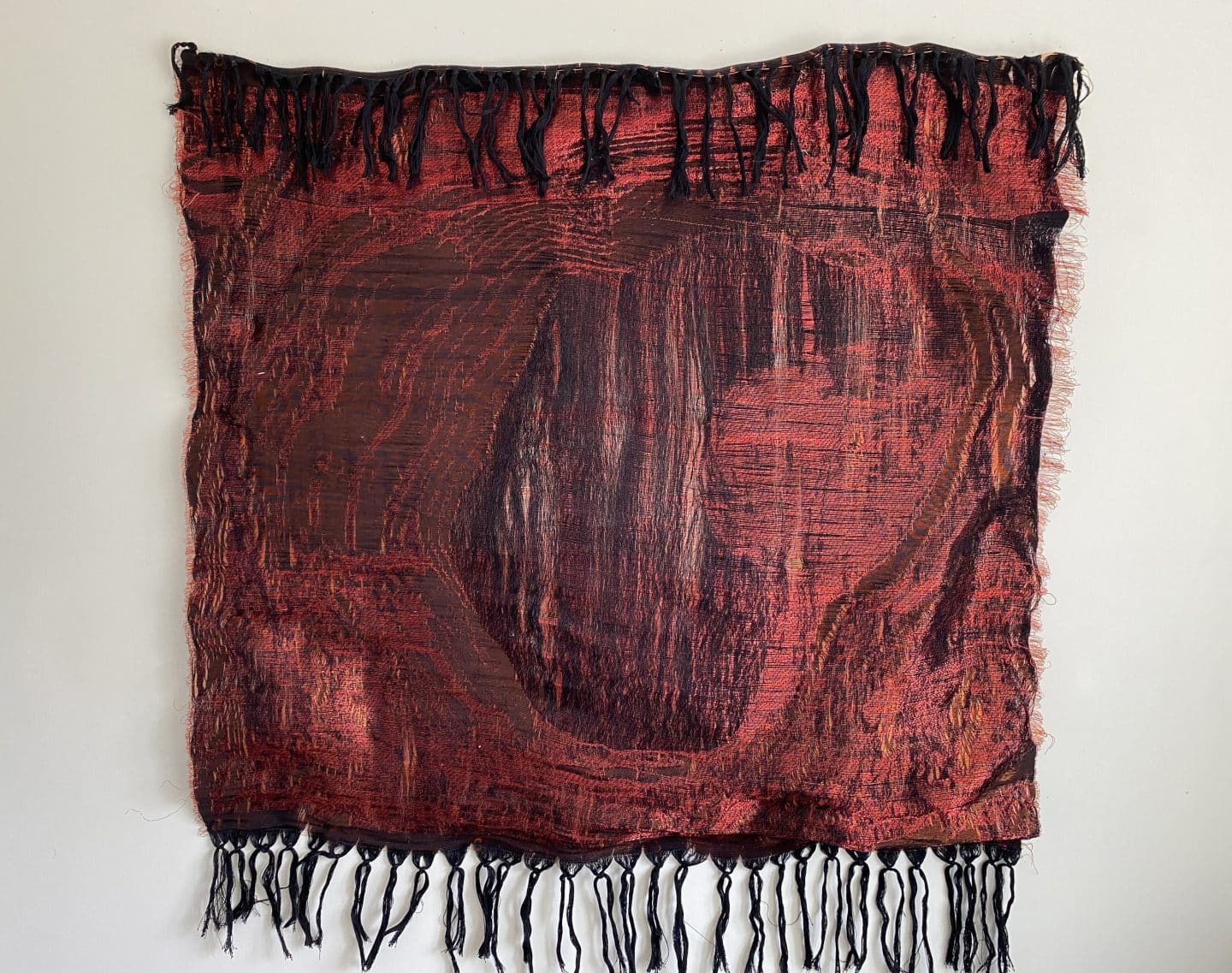 Soledad Muñoz, Carmen de Andacollo (Wounds of Chile series), 2021, double woven copper and red thread. Collection of the artist.