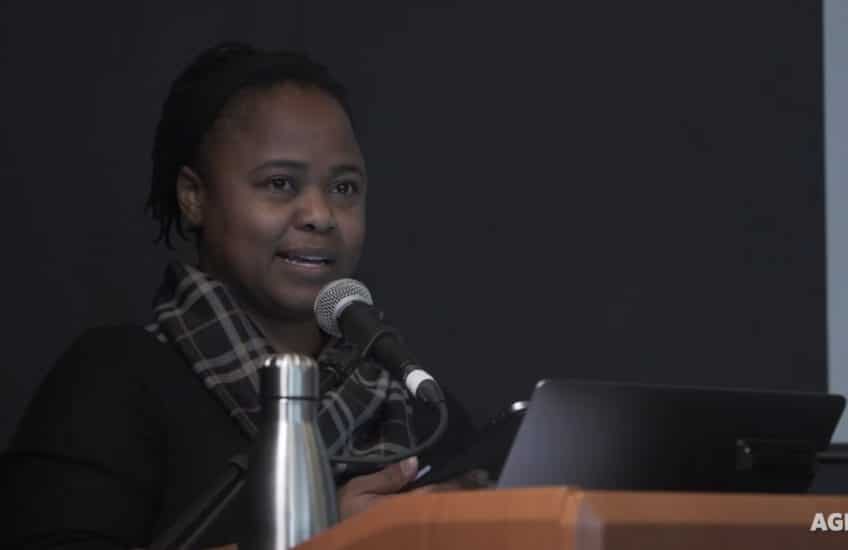 Nomusa Makhubu speaking at the Summer Institute in Transatlantic Reverberations.