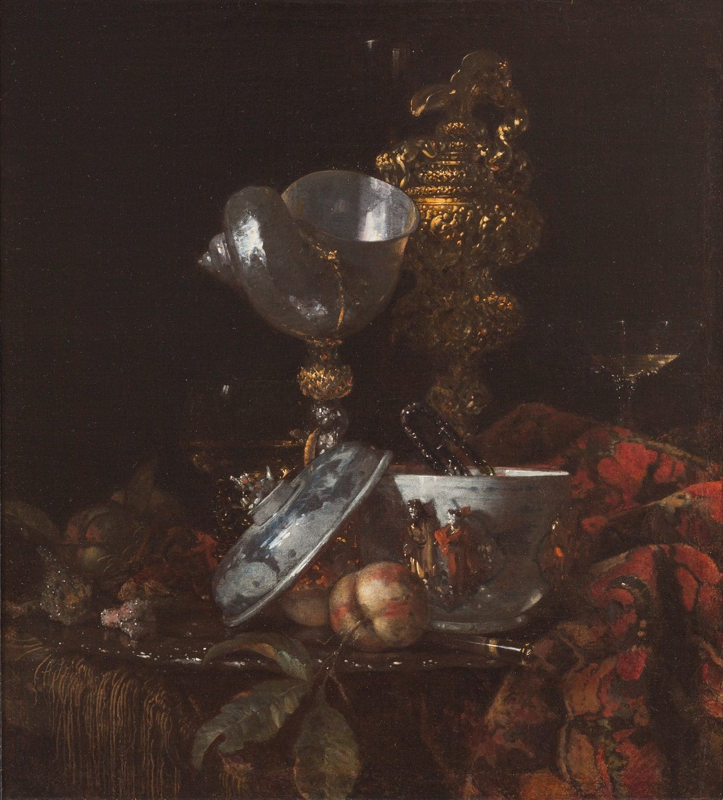 Willem Kalf, Still Life with Wanli Sugar Bowl, around 1678, oil on canvas. Milwaukee, Estate of Isabel Bader.