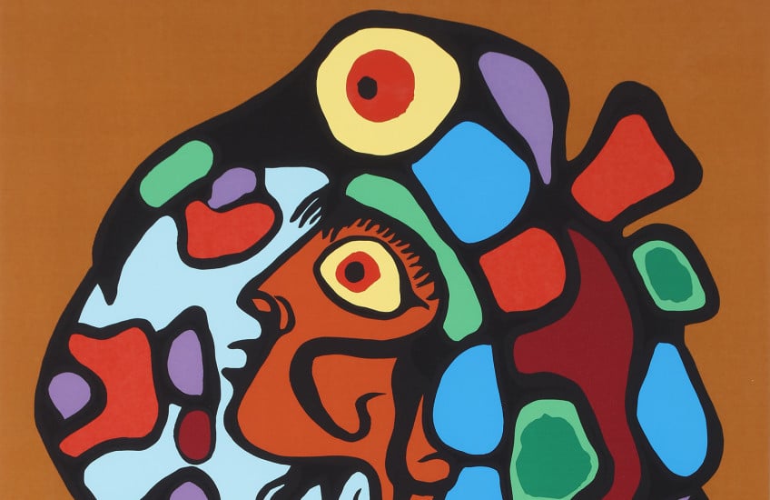 Norval Morrisseau, The Dawn, 1979, serigraph on paper. From The Art of Norval Morrisseau: Collection of Five Prints in Original Portfolio. Gift of Guardian Capital Group Limited, 2020