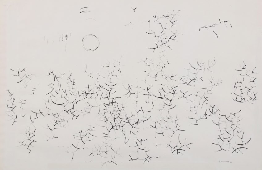 Kazuo Nakamura, Plants in the Sun, 1955, ink on paper. Gift of Herbert O. Bunt, 2018