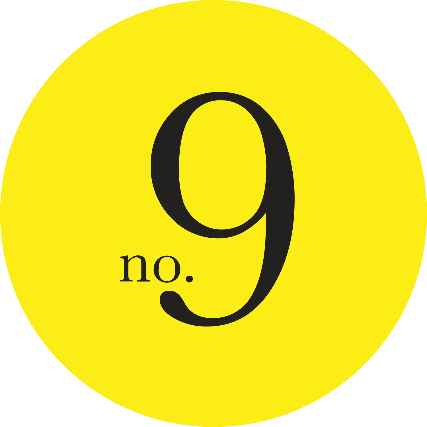 The No.9 Logo is a bright yellow circle with a black no. 9 in the middle