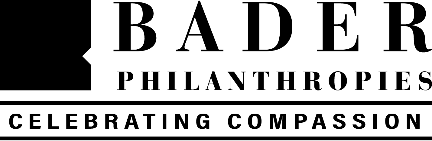 black text on white background that reads Bader Philanthropies Celebrating Compassion